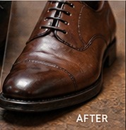 Leather shoe after restoration