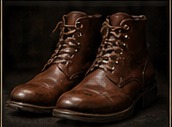 Brown leather boots