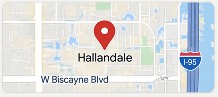 Map showing Hallandale Beach near West Biscayne Boulevard